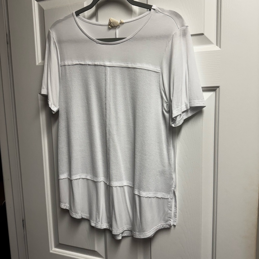 White Crow White Mesh Short Sleeve Top